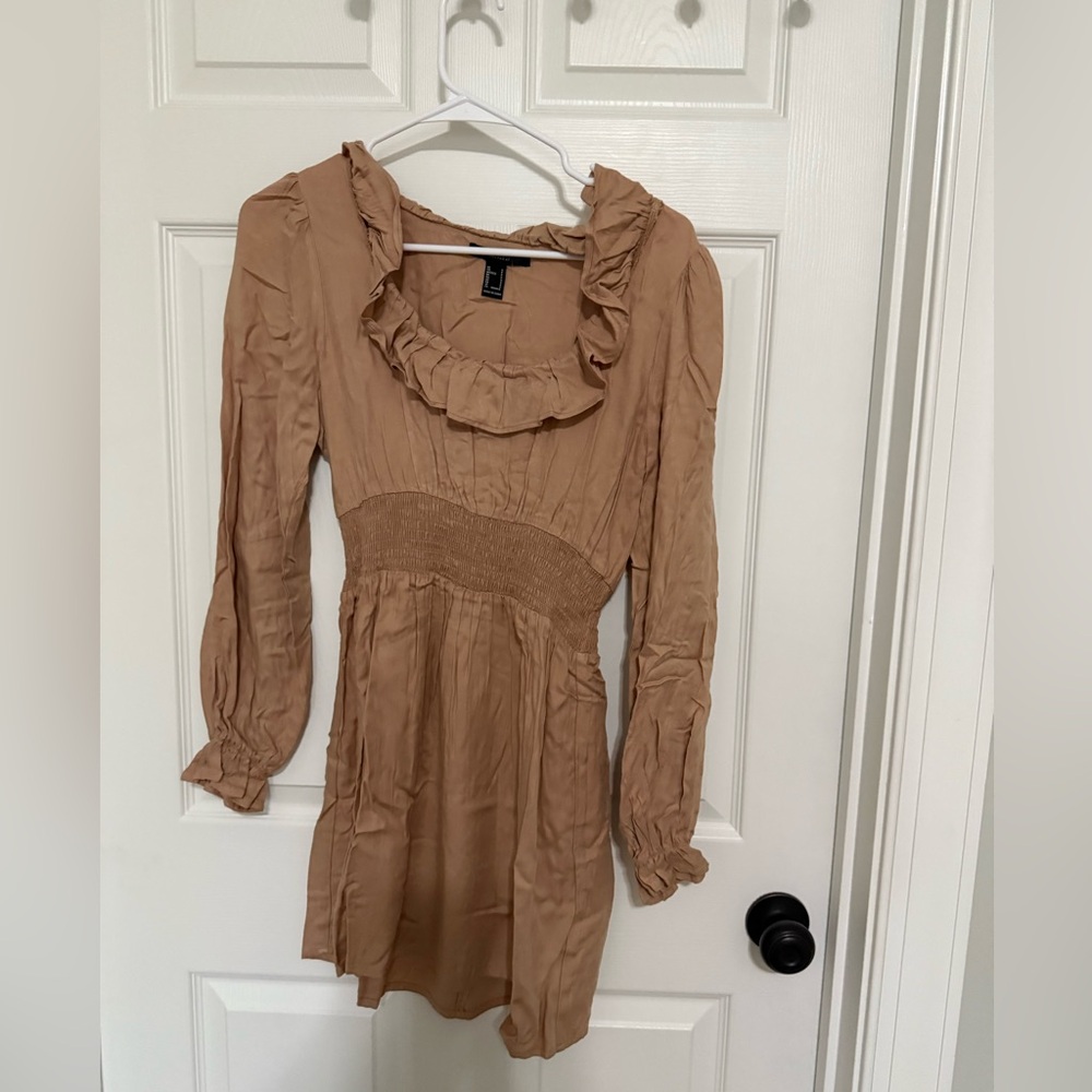 Forever 21 Tan Ruffle Dress